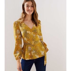 LOFT floral print wrap blouse